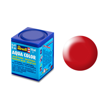 TINTA ACRÍLICA AQUA COLOR SOLÚVEL EM ÁGUA VERMELHO LUMINOSO SEDA 18ML 332 REVELL REV 36332